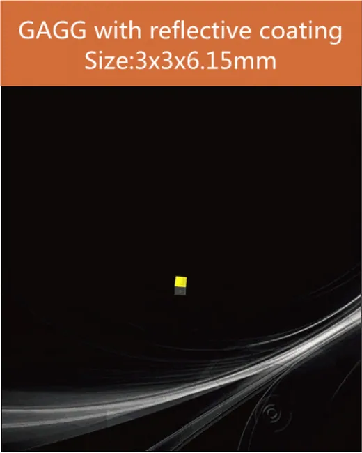 3x3x6.15 mm all four sides with reflective coating scintillation crystal by EPIC Crystal