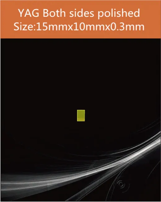 YAG 15x10x0.3mm both sides polished scintillation crystal by EPIC Crystal