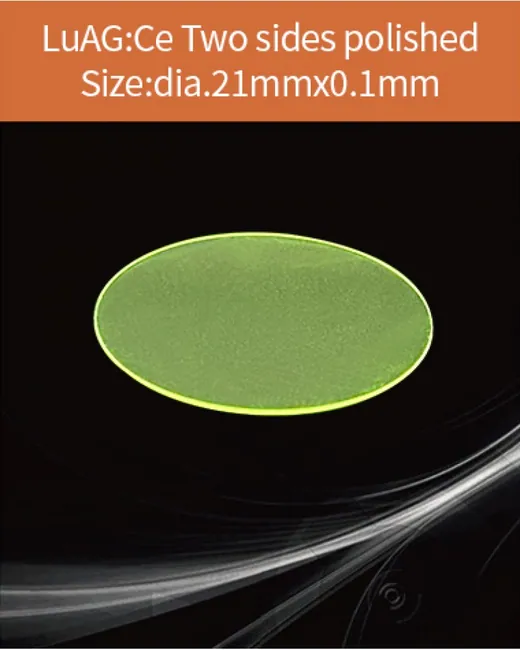 LuAG(Ce) scintillator dia.21x0.1mm scintillation crystal by EPIC Crystal