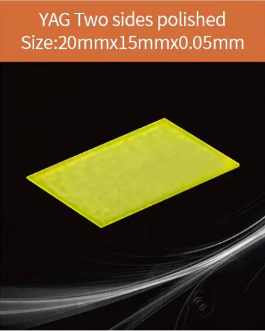 YAG(Ce) / YAP(Ce) YAG Ce 20x15x0.05mm scintillation crystal by EPIC Crystal