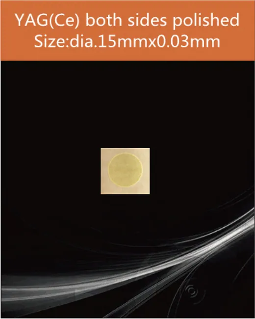 YAG dia.15x0.03mm scintillation crystal by EPIC Crystal