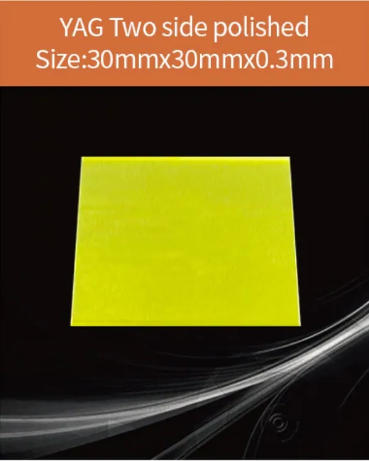YAG 30x30x0.3mm both sides polished scintillation crystal by EPIC Crystal