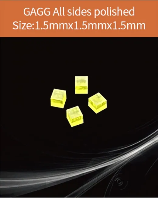 GAGG-Scintillator-1.5x1.5x1.5mm scintillation crystal by EPIC Crystal