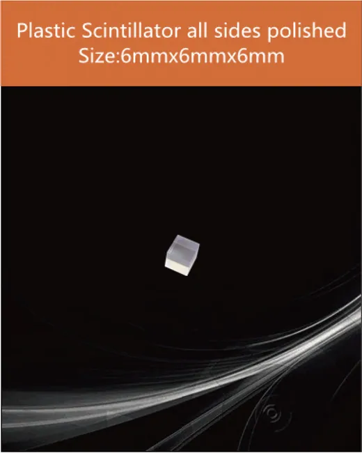 Plastic 6x6x6mm scintillation crystal by EPIC Crystal