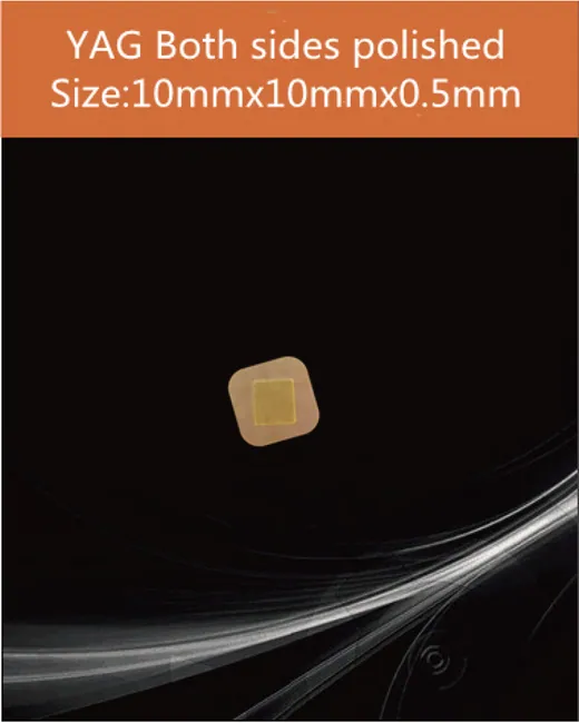 YAG 10x10x0.5mm both sides polished scintillation crystal by EPIC Crystal