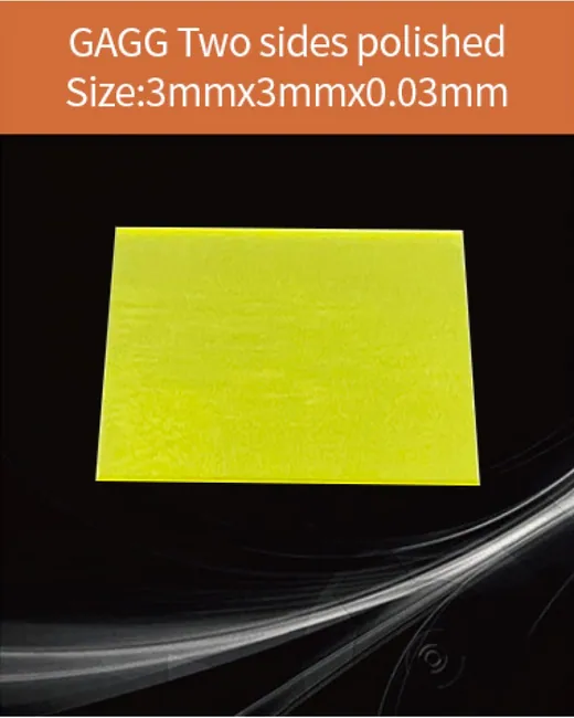 GAGG-Scintillator-3x3x0.03mm scintillation crystal by EPIC Crystal