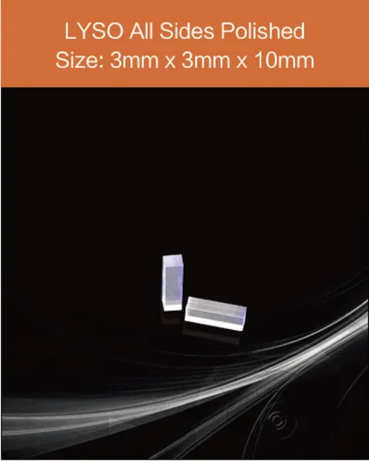 3 x 3 x 10 mm all sides polished scintillation crystal by EPIC Crystal