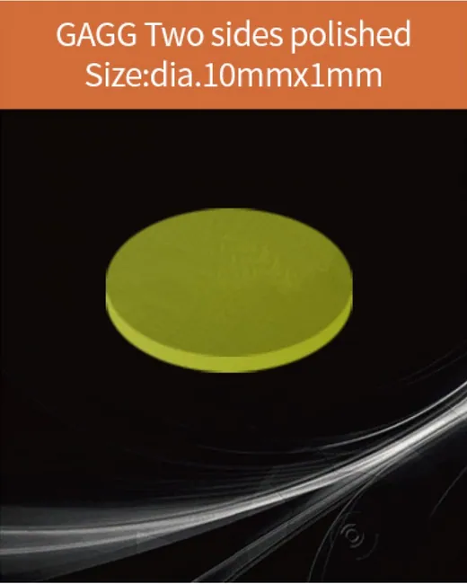 GAGG-Scintillator-dia.10x1mm scintillation crystal by EPIC Crystal
