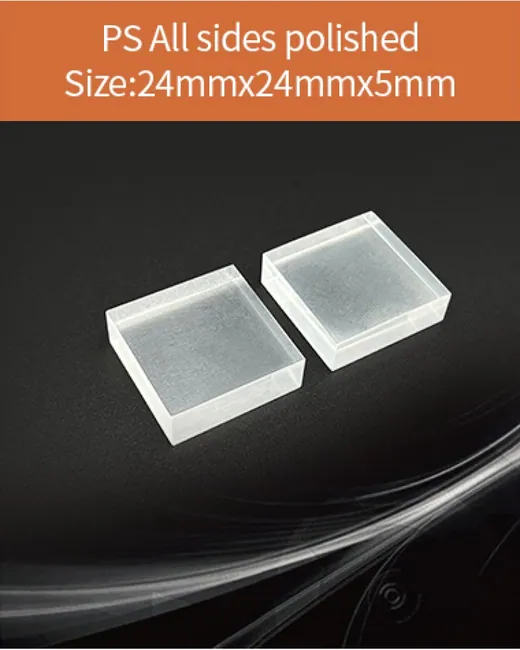 Plastic 24x24x5mm scintillation crystal by EPIC Crystal