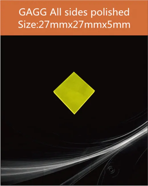 GAGG-Scintillator-27x27x5mm scintillation crystal by EPIC Crystal