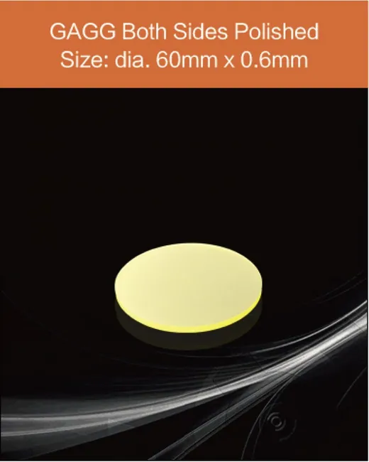 diameter 60mm x 0.6mm both sides polished scintillation crystal by EPIC Crystal