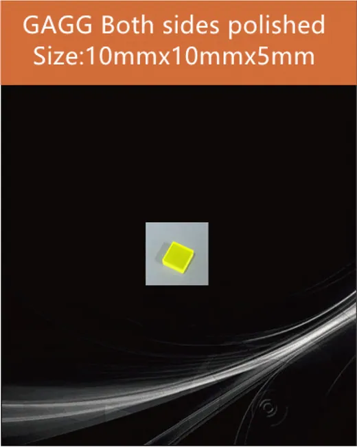 GAGG-Scintillator-10x10x5mm scintillation crystal by EPIC Crystal