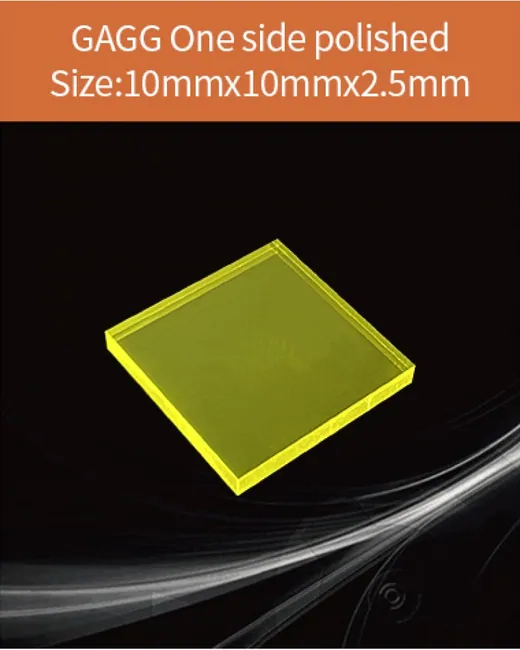 GAGG-Scintillator-10x10x2.5mm scintillation crystal by EPIC Crystal