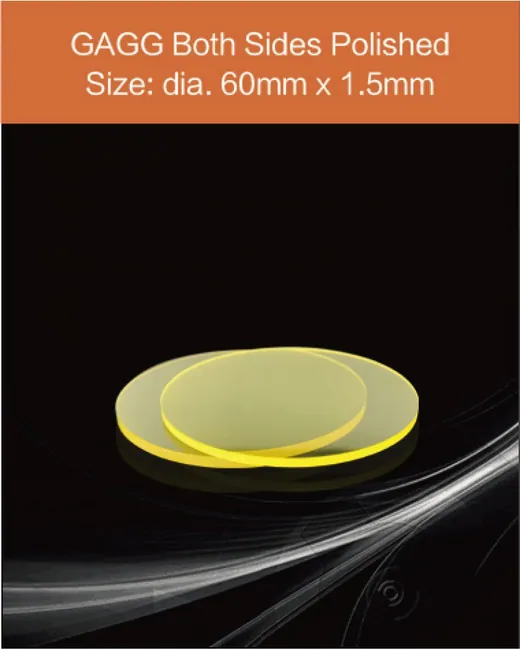 diameter 60x1.5mm both sides polished scintillation crystal by EPIC Crystal