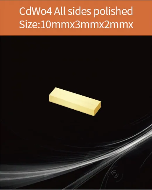 CdWO4 10x3x2mm all sides polished scintillation crystal by EPIC Crystal