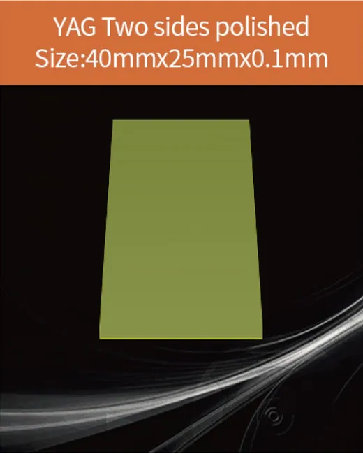 YAG 40x25x0.1mm both sides polished scintillation crystal by EPIC Crystal