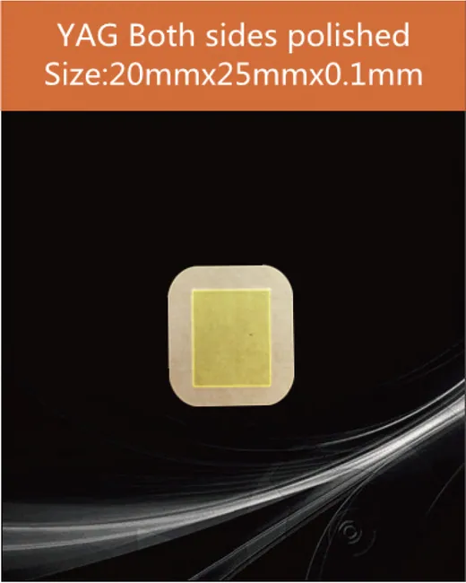 YAG 20x25x0.1mm both sides polished scintillation crystal by EPIC Crystal