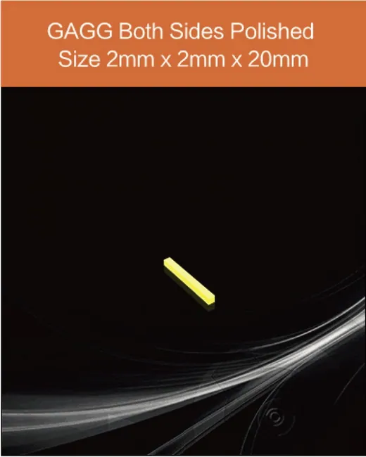 GAGG(Ce) 2x2x20mm scintillation crystal by EPIC Crystal
