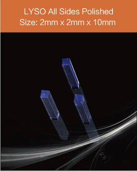 2 x 2 x 10 mm all sides polished scintillation crystal by EPIC Crystal