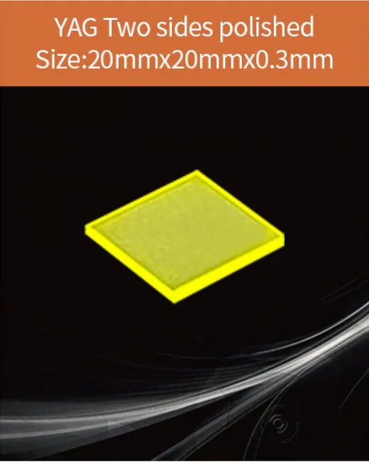 YAG(Ce) / YAP(Ce) YAG Ce 20x20x0.3mm scintillation crystal by EPIC Crystal