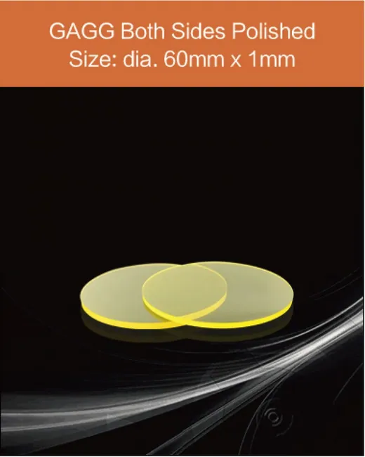 diameter 60x1mm both sides polsihed scintillation crystal by EPIC Crystal