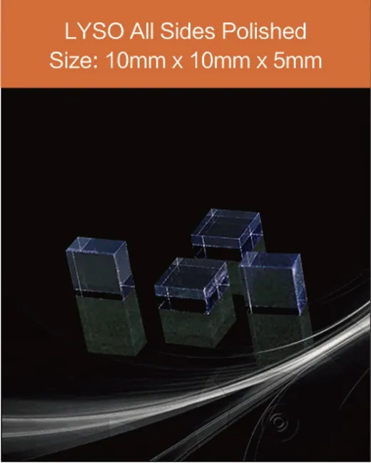 10 x 10 x 5 mm all sides polished scintillation crystal by EPIC Crystal
