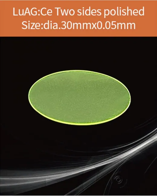 LuAG(Ce) scintillator dia.30x0.05mm scintillation crystal by EPIC Crystal