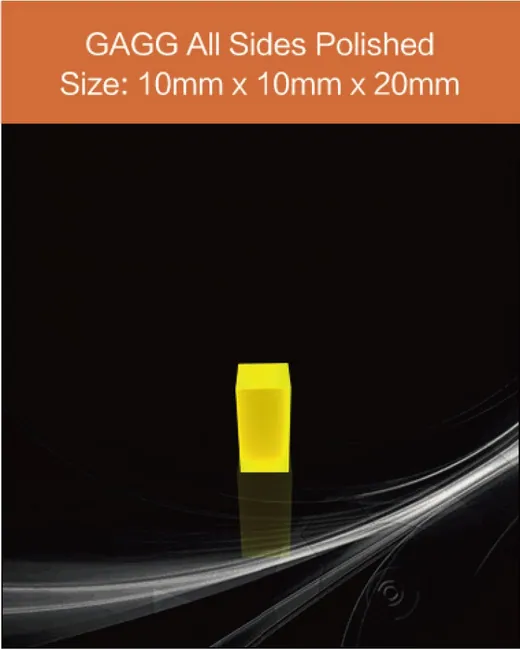 GAGG-Scintillator-10x10x20mm scintillation crystal by EPIC Crystal
