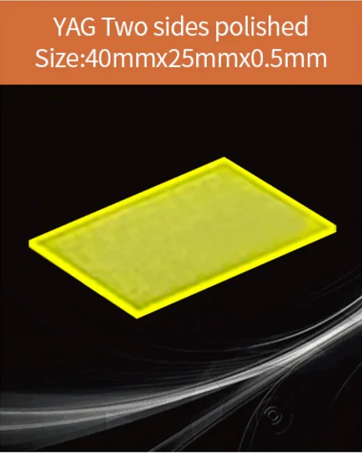 YAG(Ce) / YAP(Ce) YAG Ce 40x25x0.5mm scintillation crystal by EPIC Crystal
