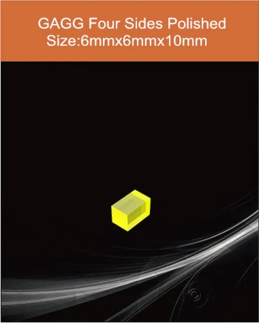 GAGG-Scintillator-6x6x10mm scintillation crystal by EPIC Crystal