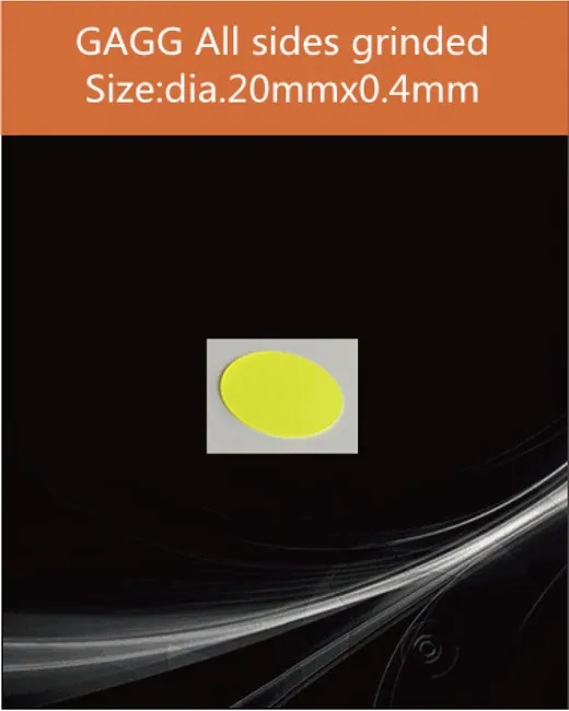 GAGG-Scintillator-dia.20x0.4mm scintillation crystal by EPIC Crystal