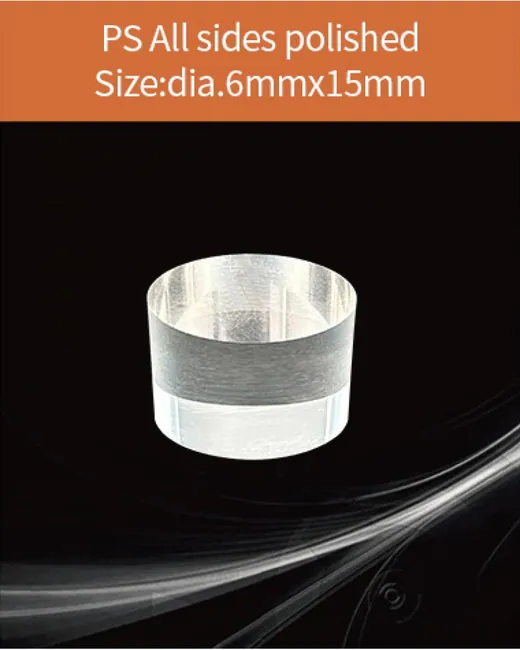 Plastic diameter 6x15mm scintillation crystal by EPIC Crystal