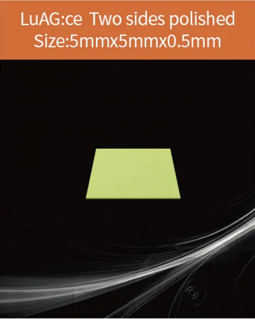 LuAG(Ce) scintillator 5x5x0.5mm scintillation crystal by EPIC Crystal
