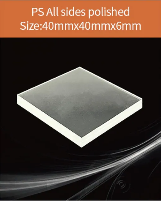 Plastic 40x40x6mm scintillation crystal by EPIC Crystal