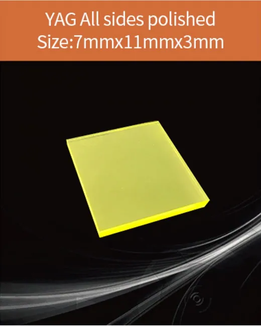 YAG 7x11x3mm all sides polished scintillation crystal by EPIC Crystal