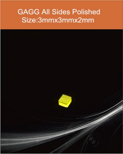 GAGG-Scintillator-3x3x2mm scintillation crystal by EPIC Crystal