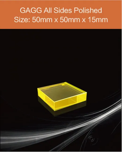 GAGG 50x50x15mm scintillation crystal by EPIC Crystal