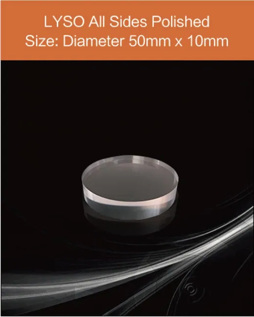 diameter 50mm x 10mm all sides polished scintillation crystal by EPIC Crystal