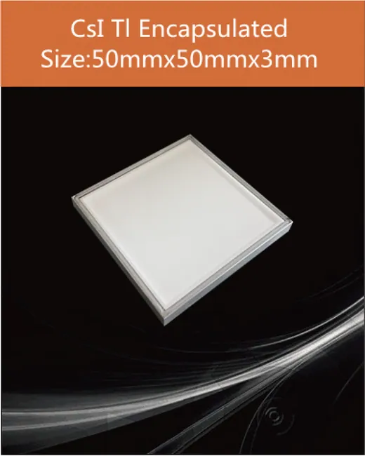 CsI(Tl) / CsI(Na) 50x50x3mm encapsulated scintillation crystal by EPIC Crystal