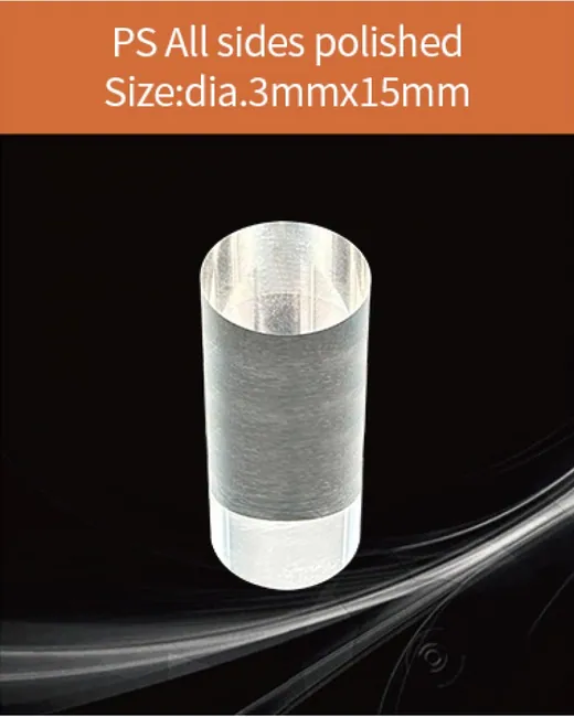 Plastic diameter 3x15mm scintillation crystal by EPIC Crystal