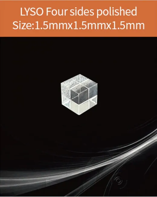 1.5x1.5x1.5mm four sides polished scintillation crystal by EPIC Crystal