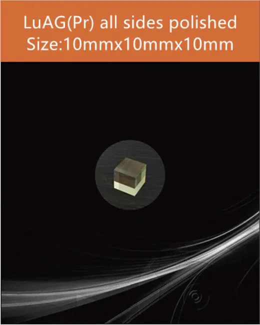 LuAG(Pr) scintillator 10x10x10mm scintillation crystal by EPIC Crystal