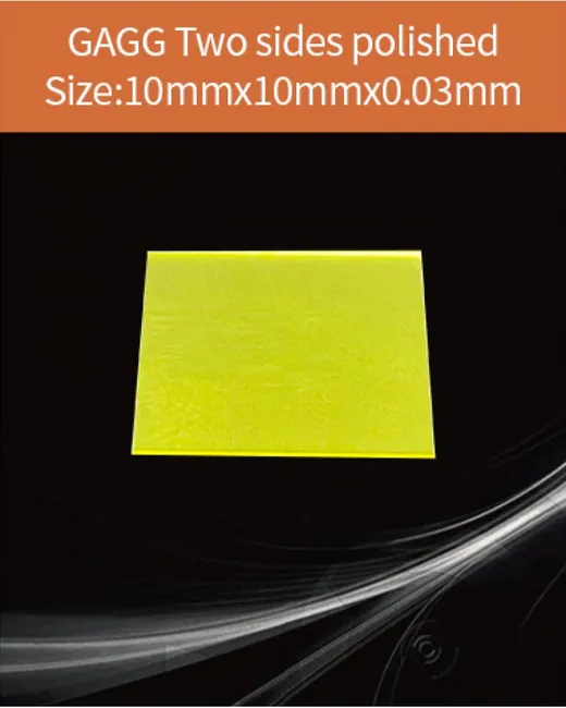 GAGG-Scintillator-10x10x0.03mm scintillation crystal by EPIC Crystal