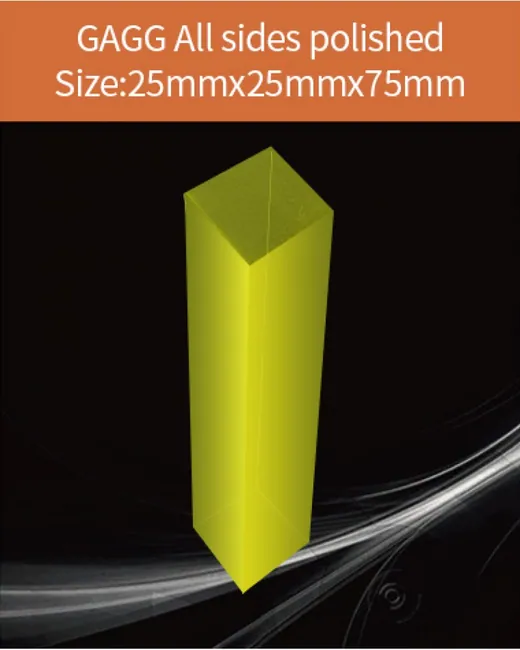 GAGG-Scintillator-25x25x75mm scintillation crystal by EPIC Crystal