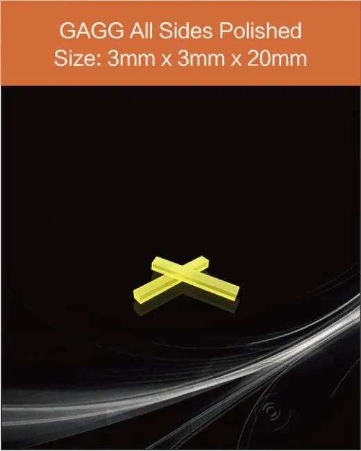 GAGG-Scintillator-3x3x20mm scintillation crystal by EPIC Crystal