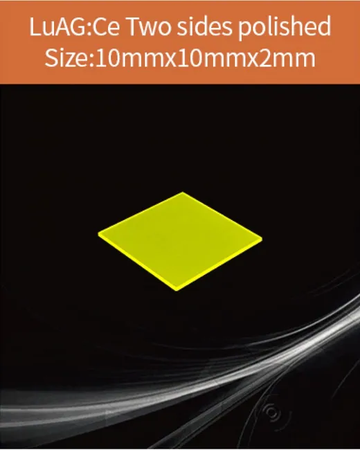 LuAG(Ce) scintillator 10x10x2mm scintillation crystal by EPIC Crystal