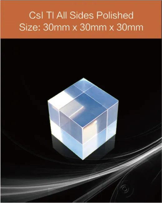 30 x 30 x 30 mm all sides polished scintillation crystal by EPIC Crystal