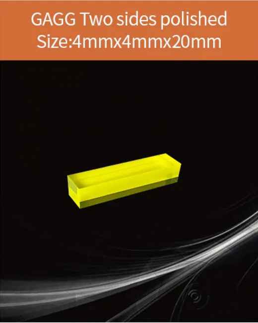 GAGG-Scintillator-4x4x20mm scintillation crystal by EPIC Crystal