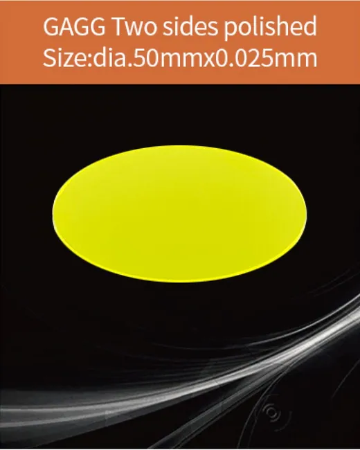 GAGG-Scintillator-dia.50x0.025mm scintillation crystal by EPIC Crystal