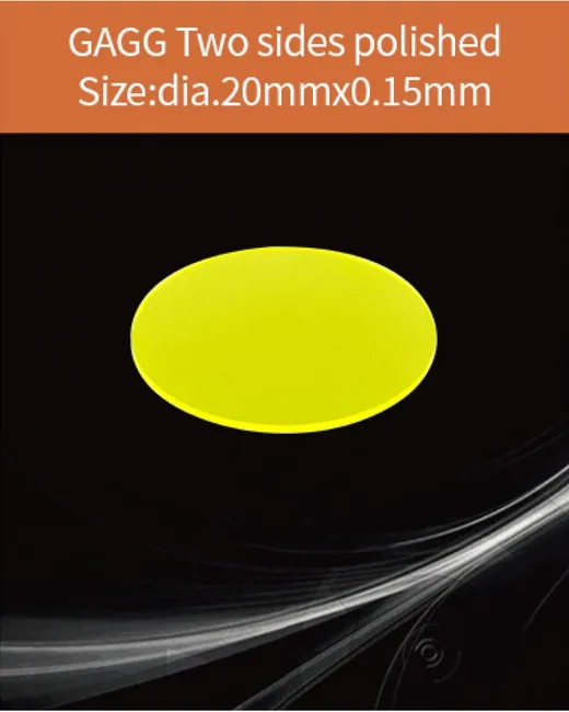 GAGG-Scintillator-dia.20x0.15mm scintillation crystal by EPIC Crystal